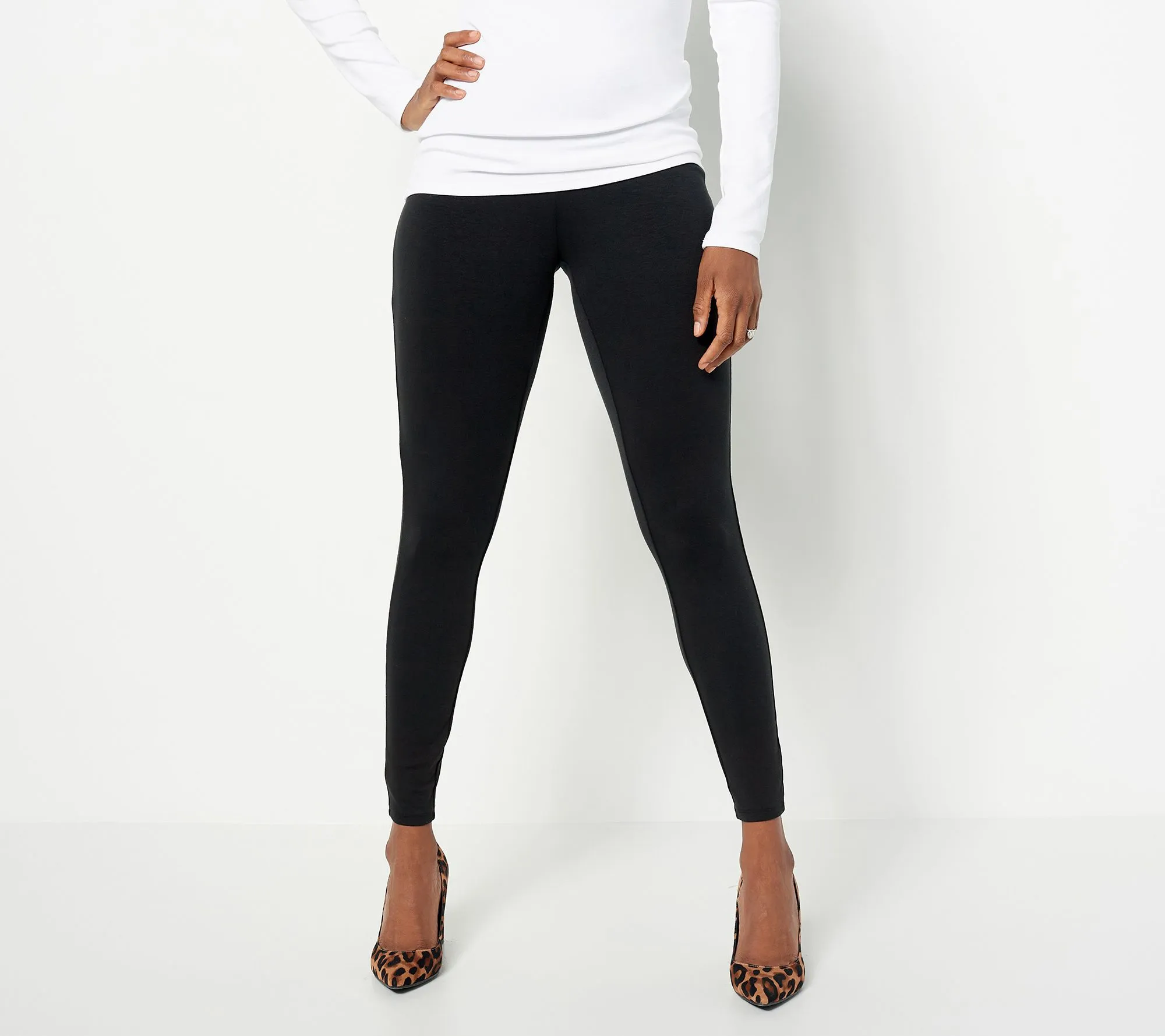 "As Is" Girl with Curves Regular Knit Crepe Leggings