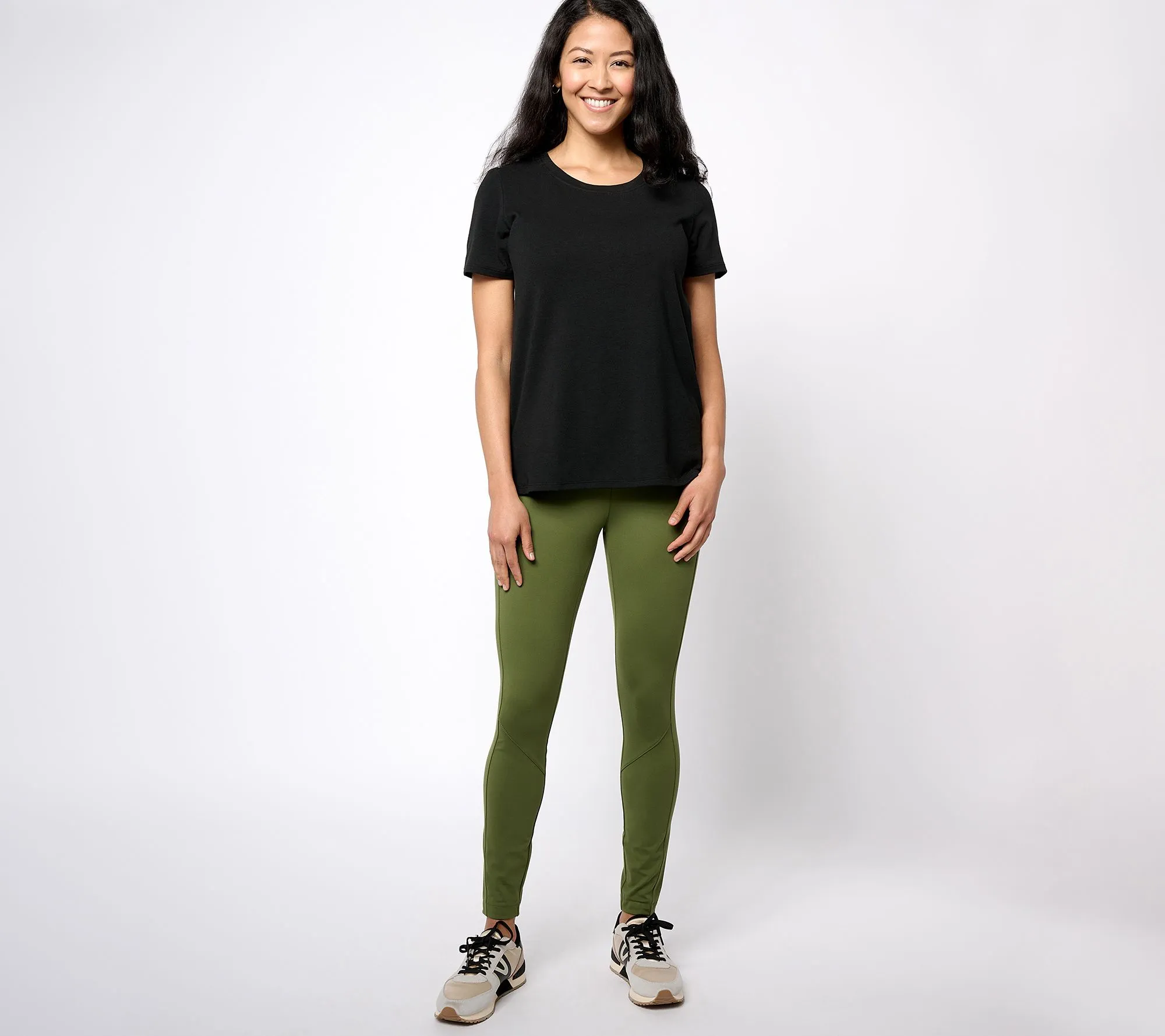 "As Is" Isaac Mizrahi Live! Tall Stretch Pull On Ankle Leggings