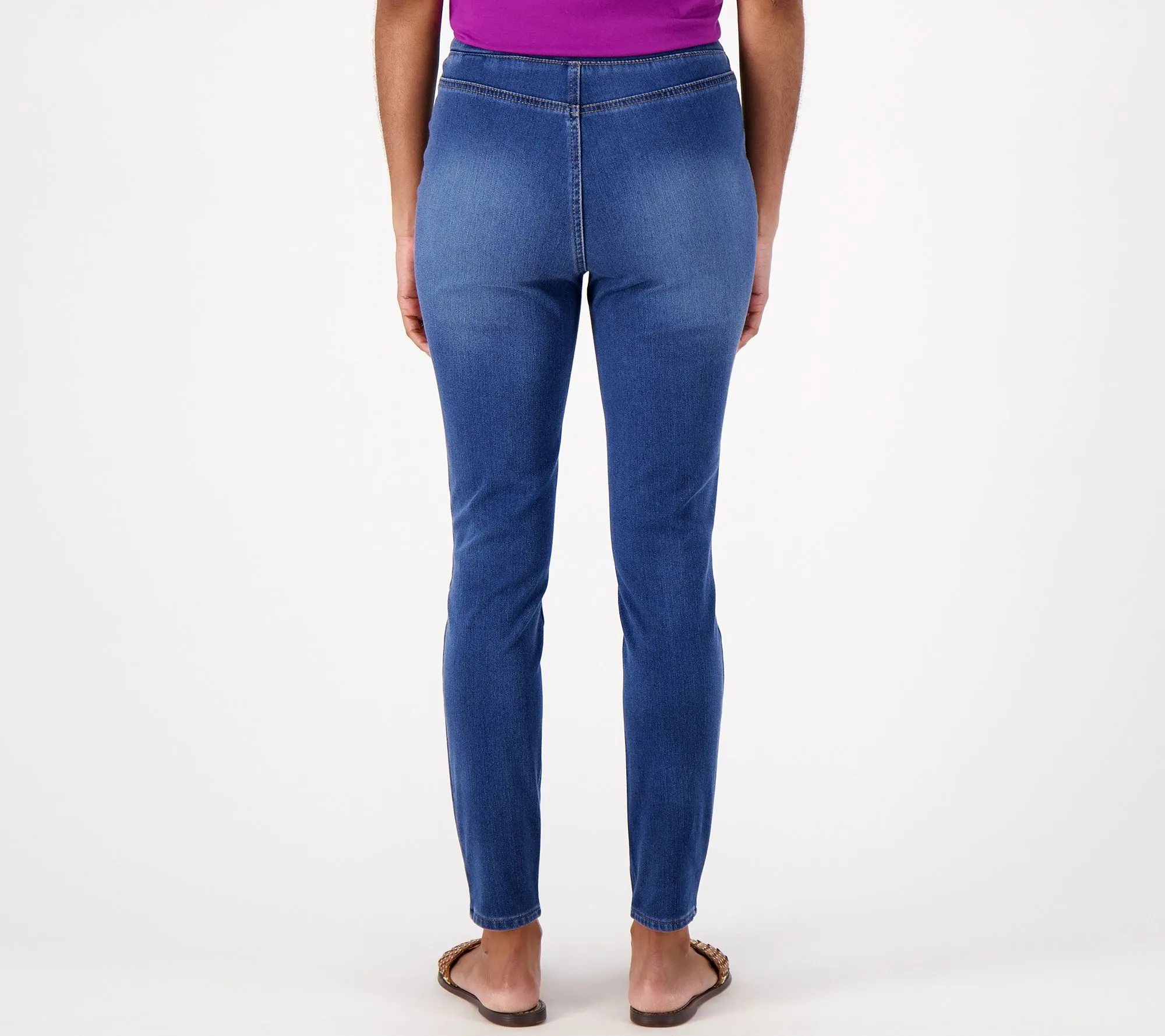 "As Is" LOGO by Lori Goldstein Petite Knit Denim Leggings