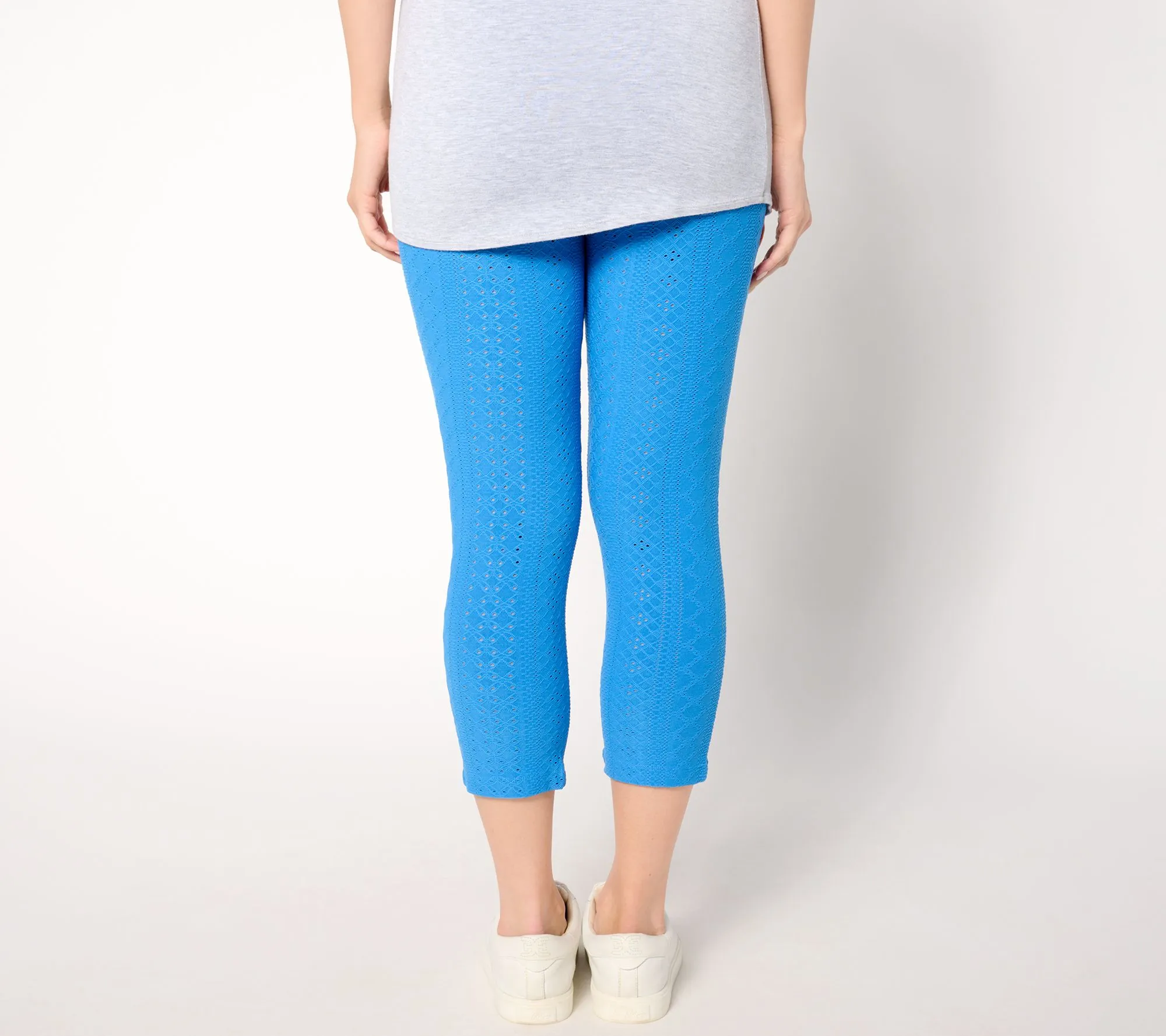 "As Is" LOGO Layers by Lori Goldstein Reg Stretch Lace Capri Leggings