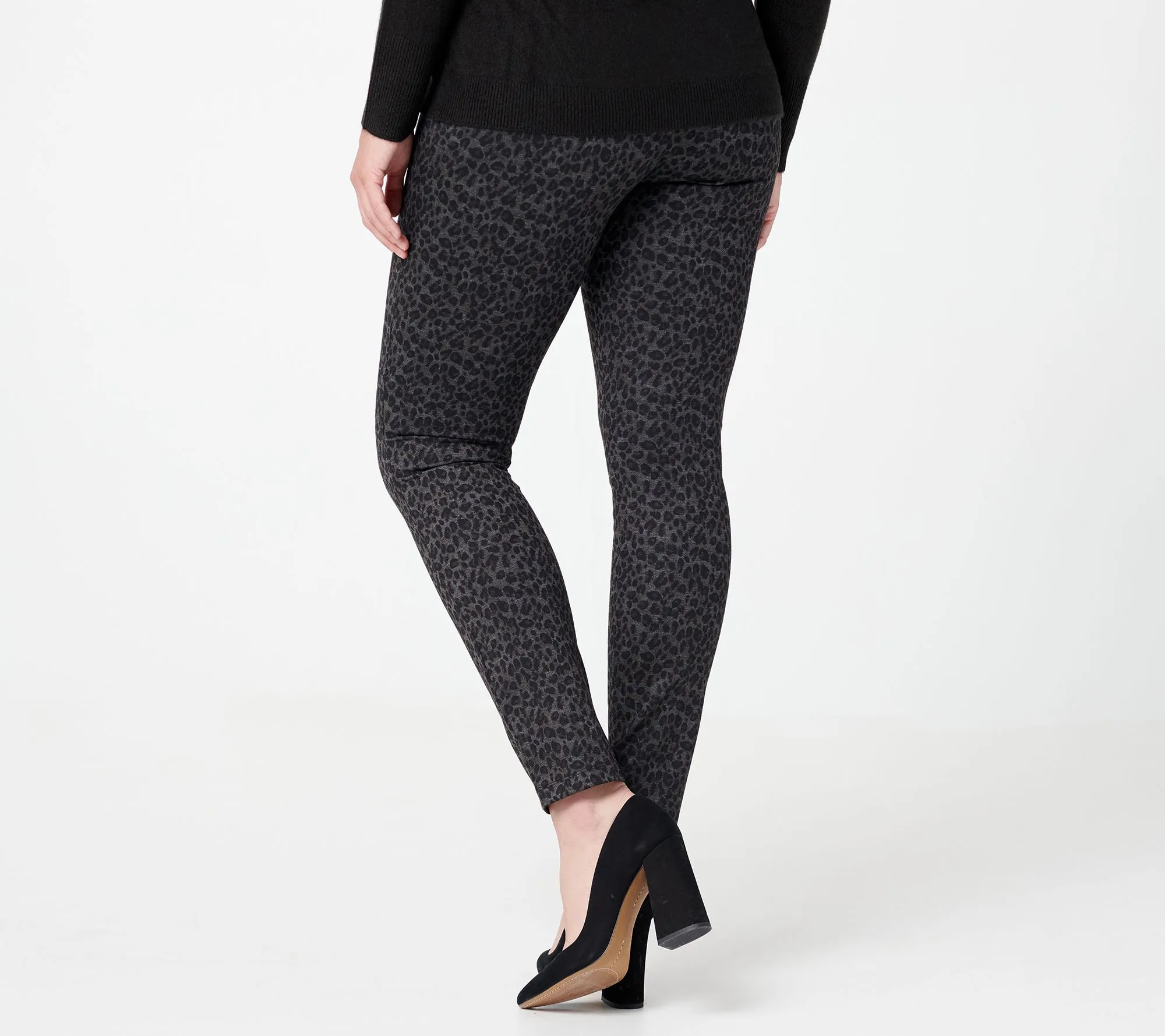 "As Is" NYDJ Ponte Leggings- Grey Cheetah