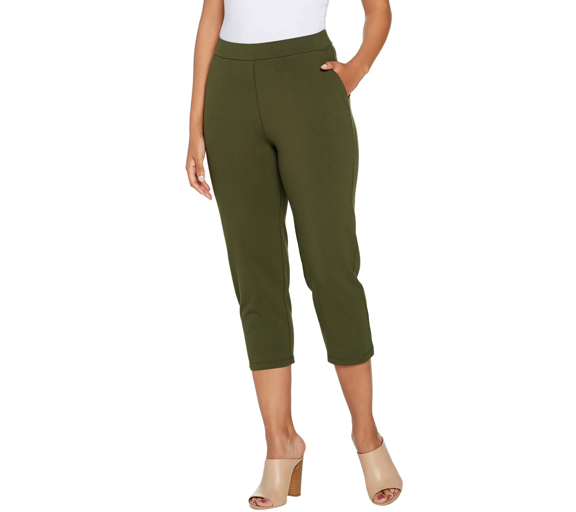 "As Is" Susan Graver Weekend Premium Stretch Pull-On Capri Leggings