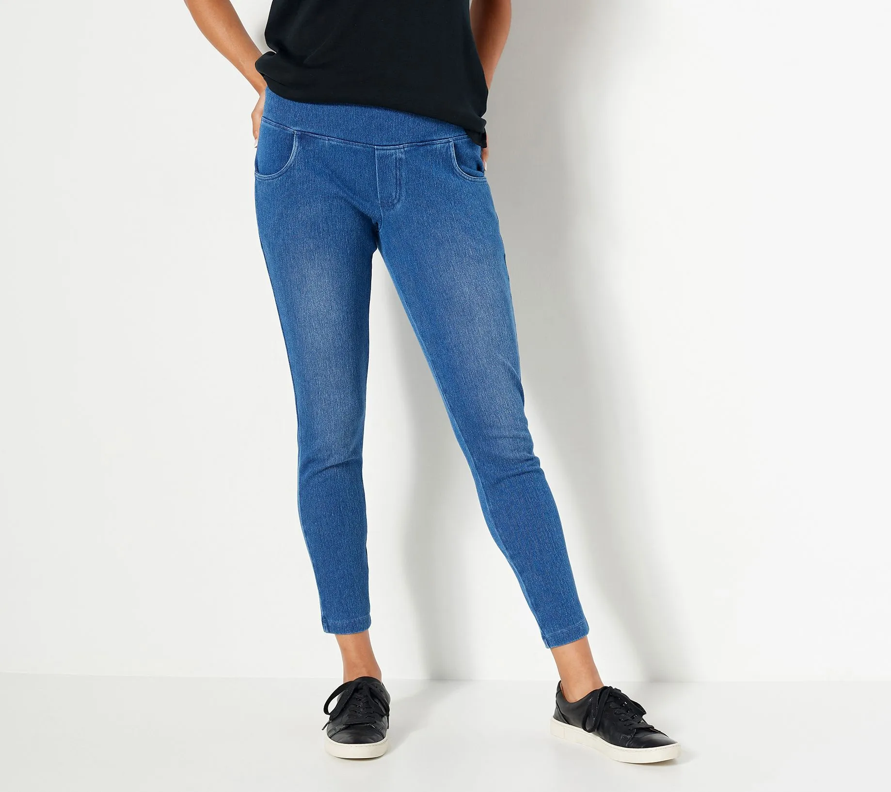 "As Is" Women with Control Petite Prime Stretch Denim Leggings