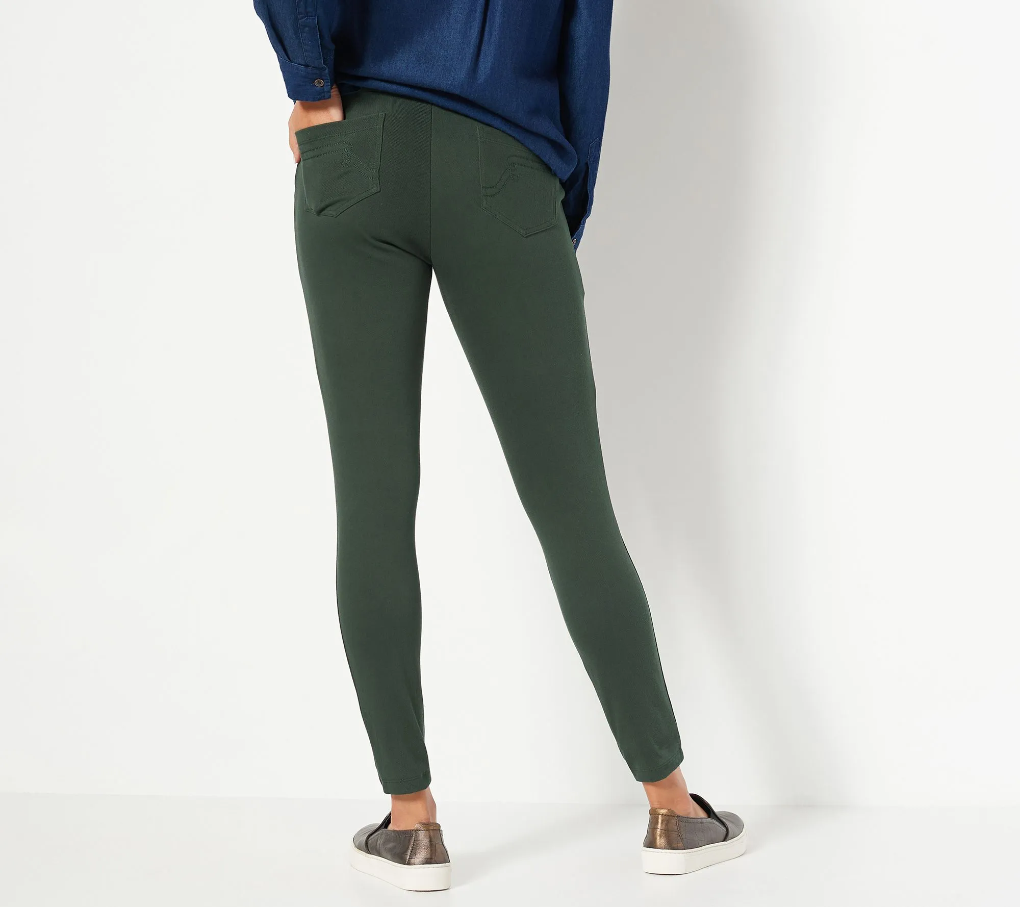 "As Is" Women with Control Petite Prime Stretch Denim Leggings