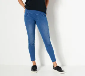 "As Is" Women with Control Petite Prime Stretch Denim Leggings