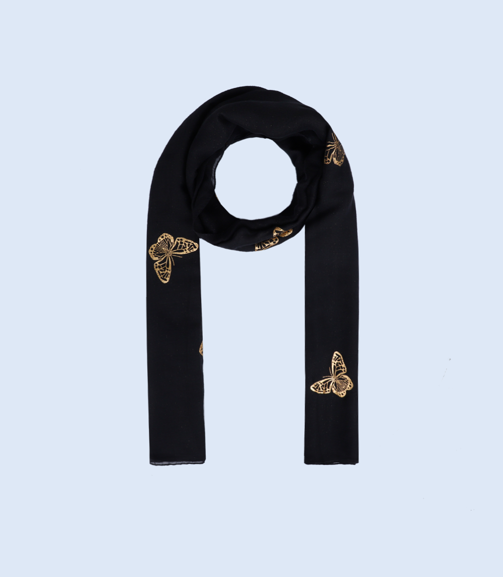 A4986-BLACK-Scarf For Women