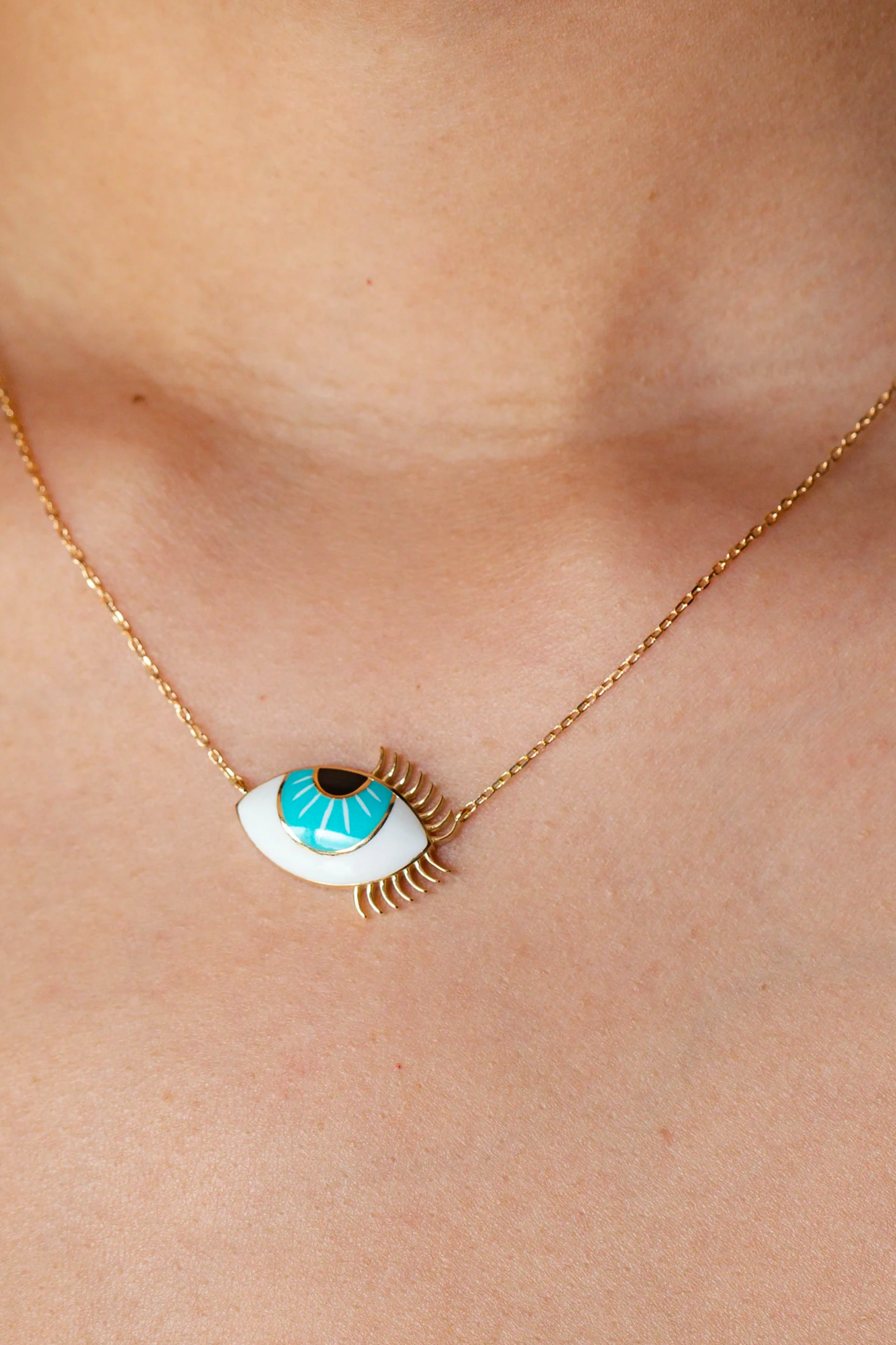 Allure Aqua Eye Necklace