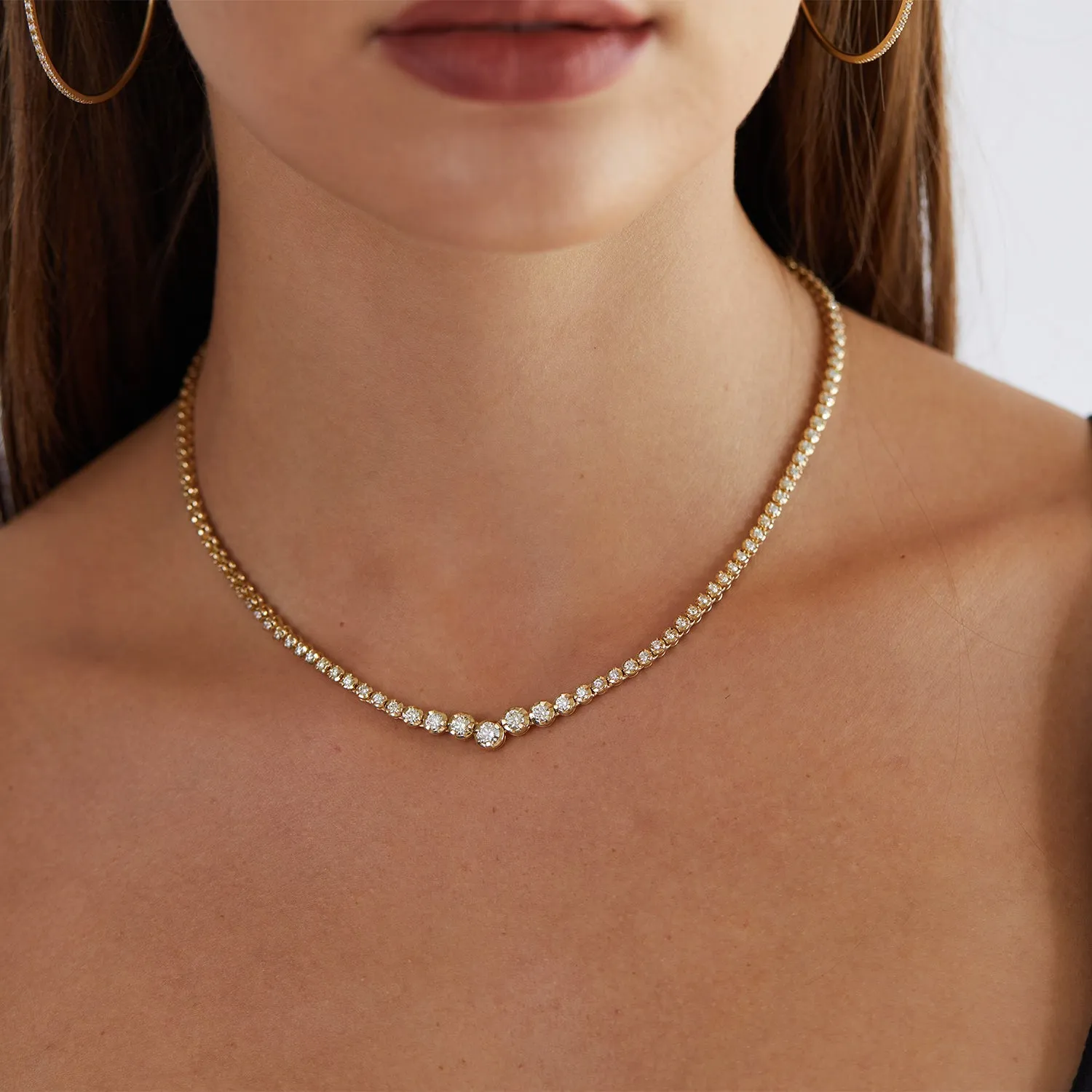 Allure Graduated Diamond Tennis Necklace