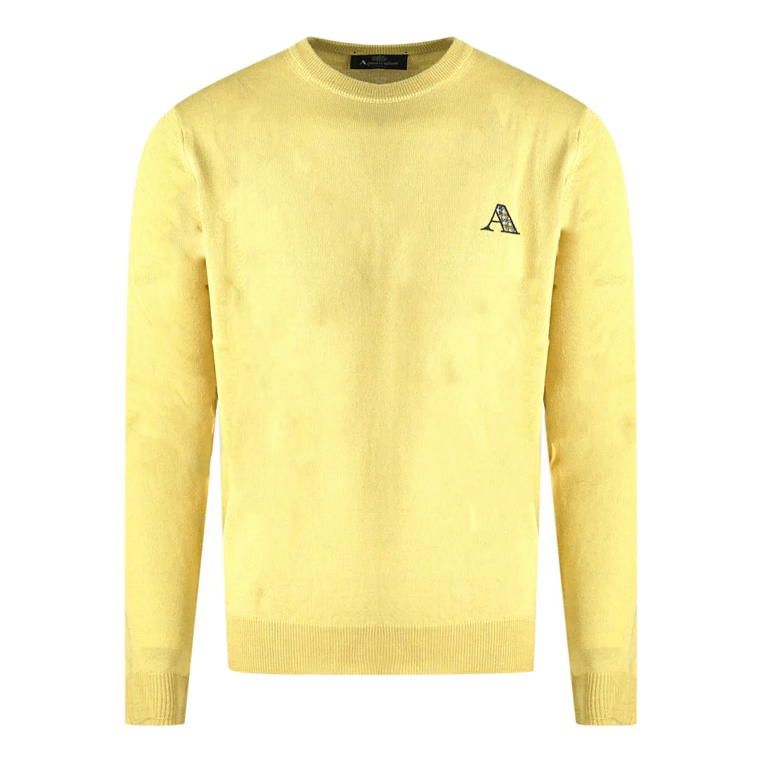 Aquascutum Check A Logo Yellow Jumper