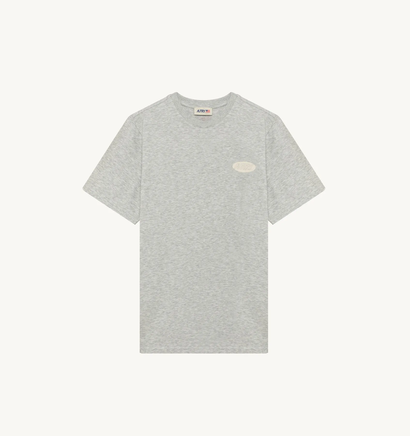 AUTRY APPAREL MAN  T-SHIRT IN GRAY COTTON WITH PRINTED LOGO