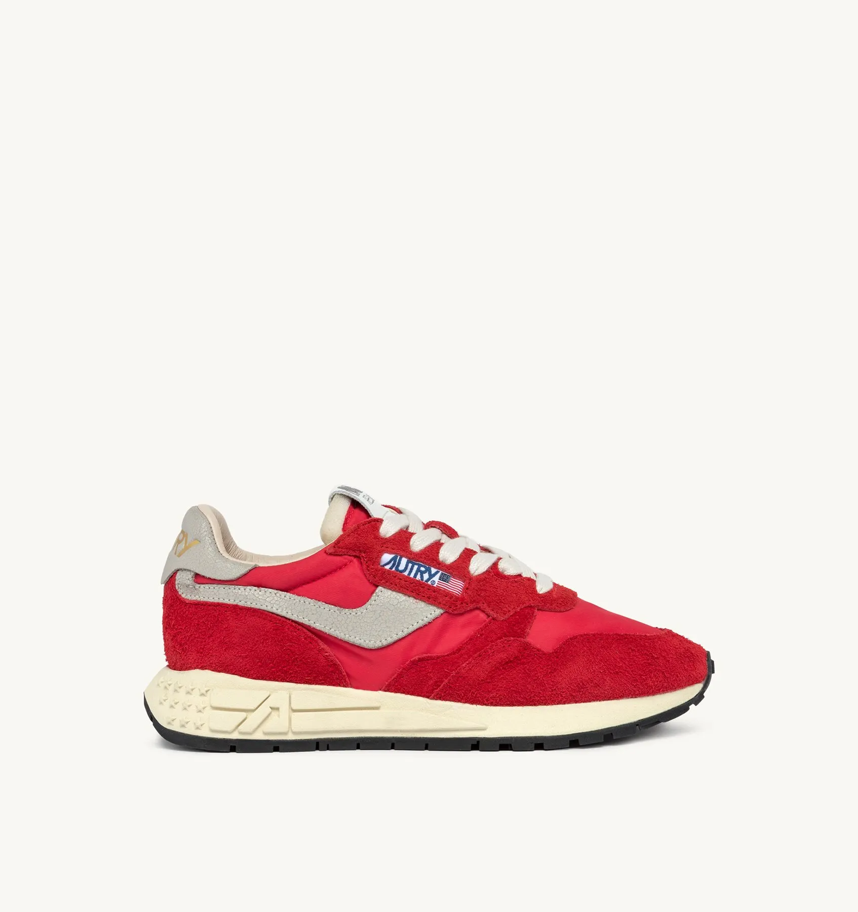 AUTRY SNEAKERS WOMAN  REELWIND LOW SNEAKERS IN RED NYLON AND SUEDE