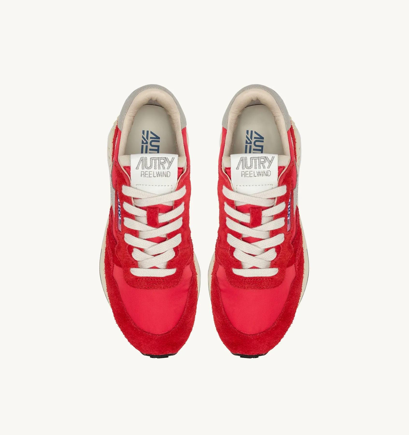 AUTRY SNEAKERS WOMAN  REELWIND LOW SNEAKERS IN RED NYLON AND SUEDE