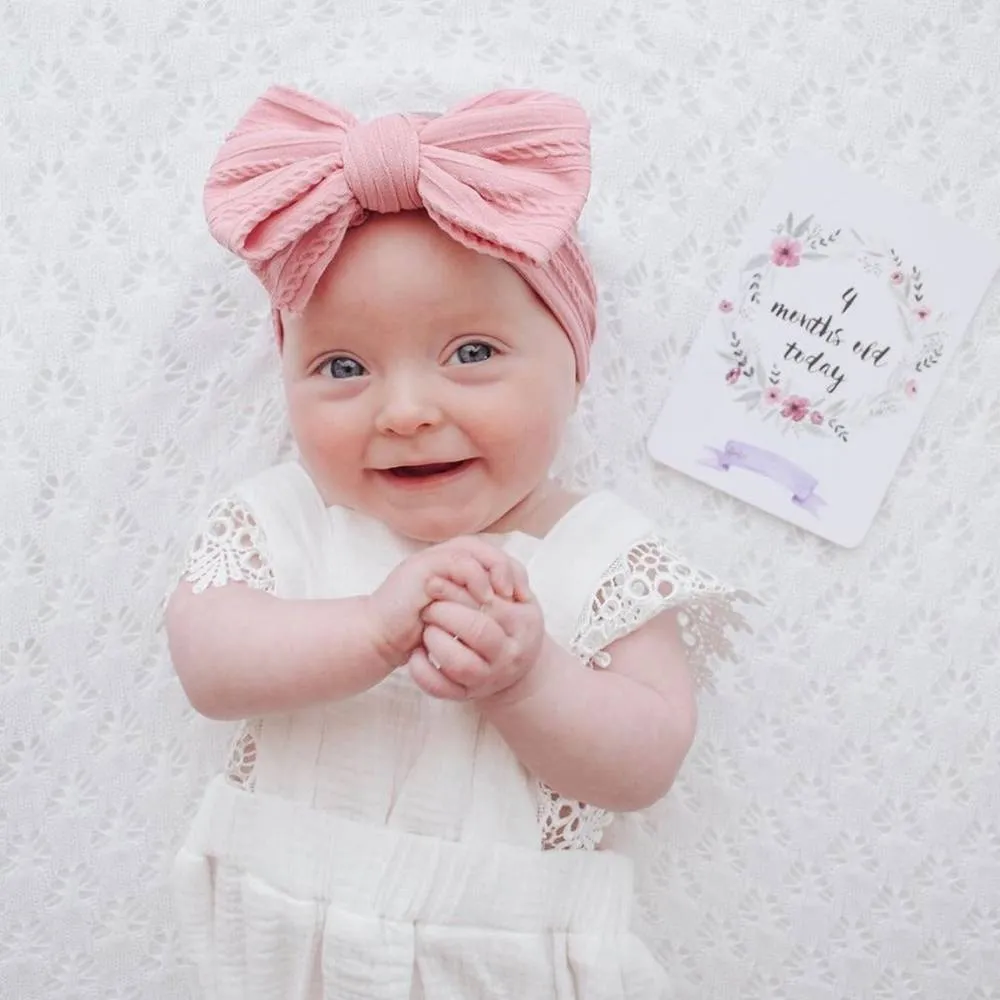 Baby Top Knot Double Bow Headband Fuchsia