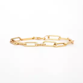 Baguette Diamond Paperclip Chain Bracelet