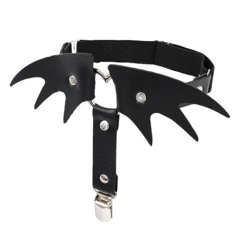 Bat Wing Heart Leg Garter