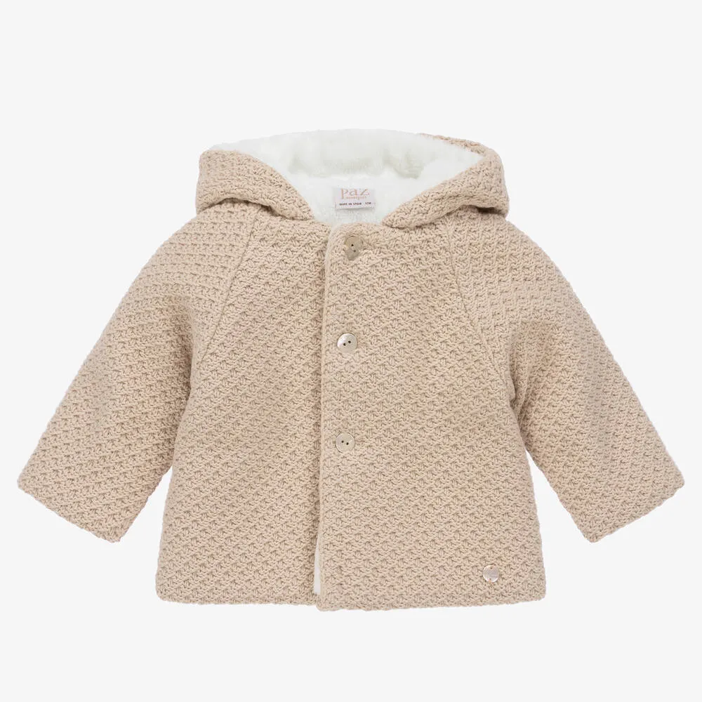 Beige Knitted Pram Coat