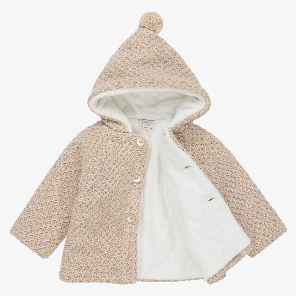 Beige Knitted Pram Coat