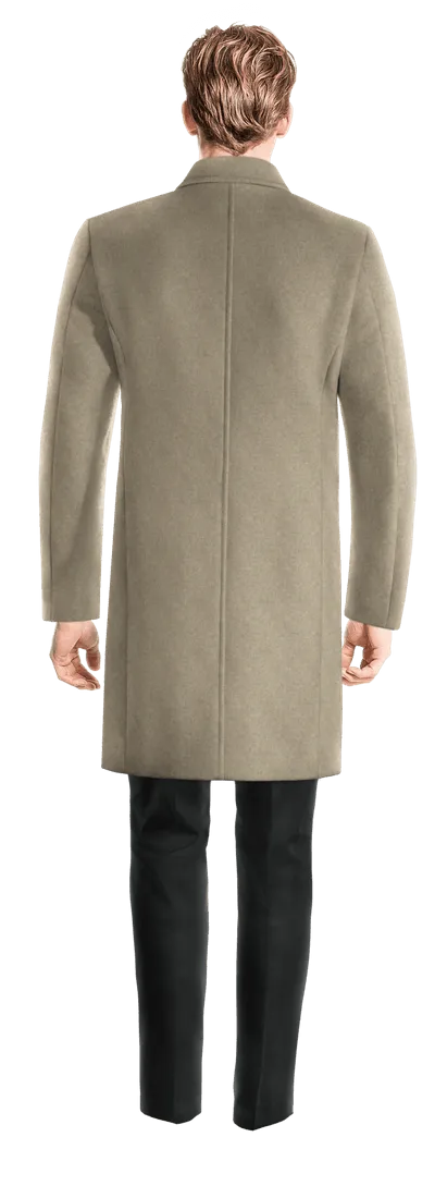 Beige Long Double Breasted Coat