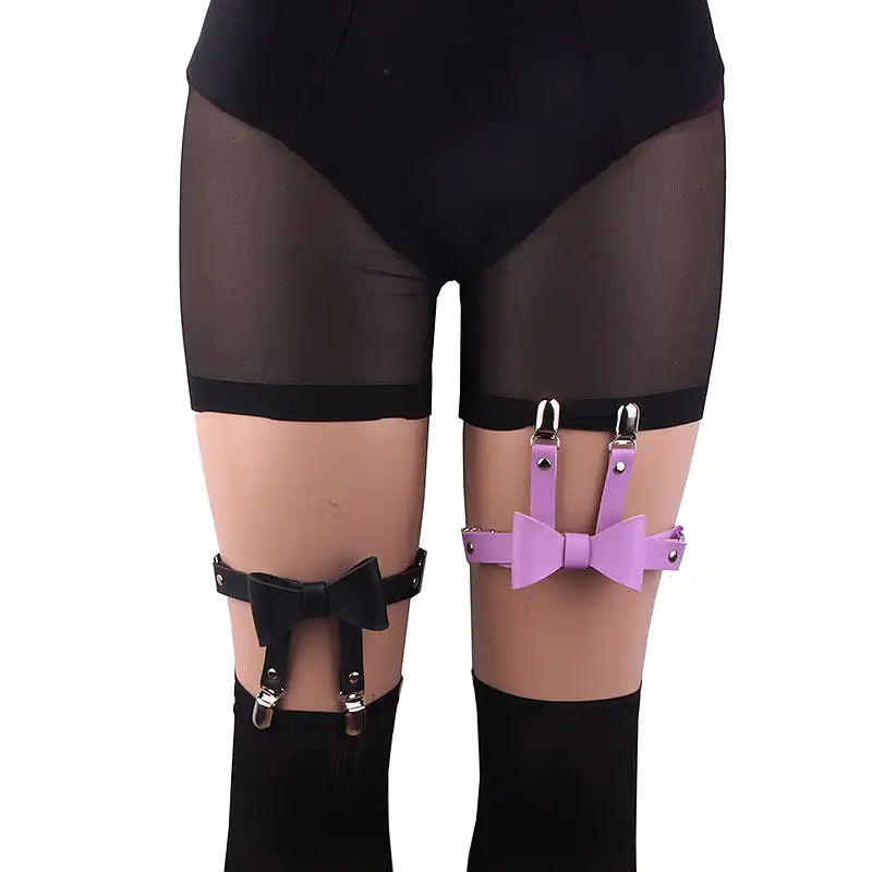 Black Bow 2 Strap Leg Garter