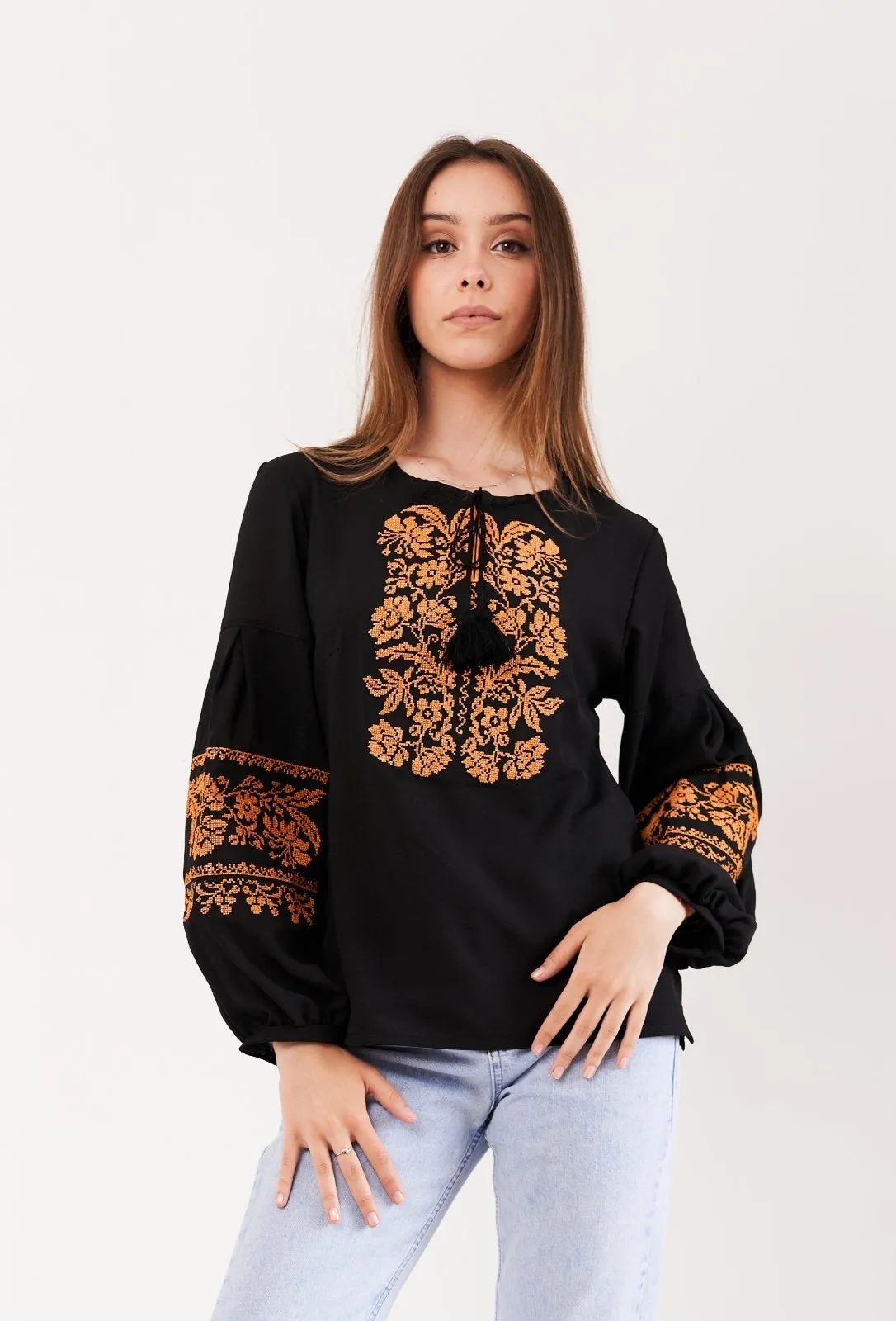 Black Chiffon Women's Blouse