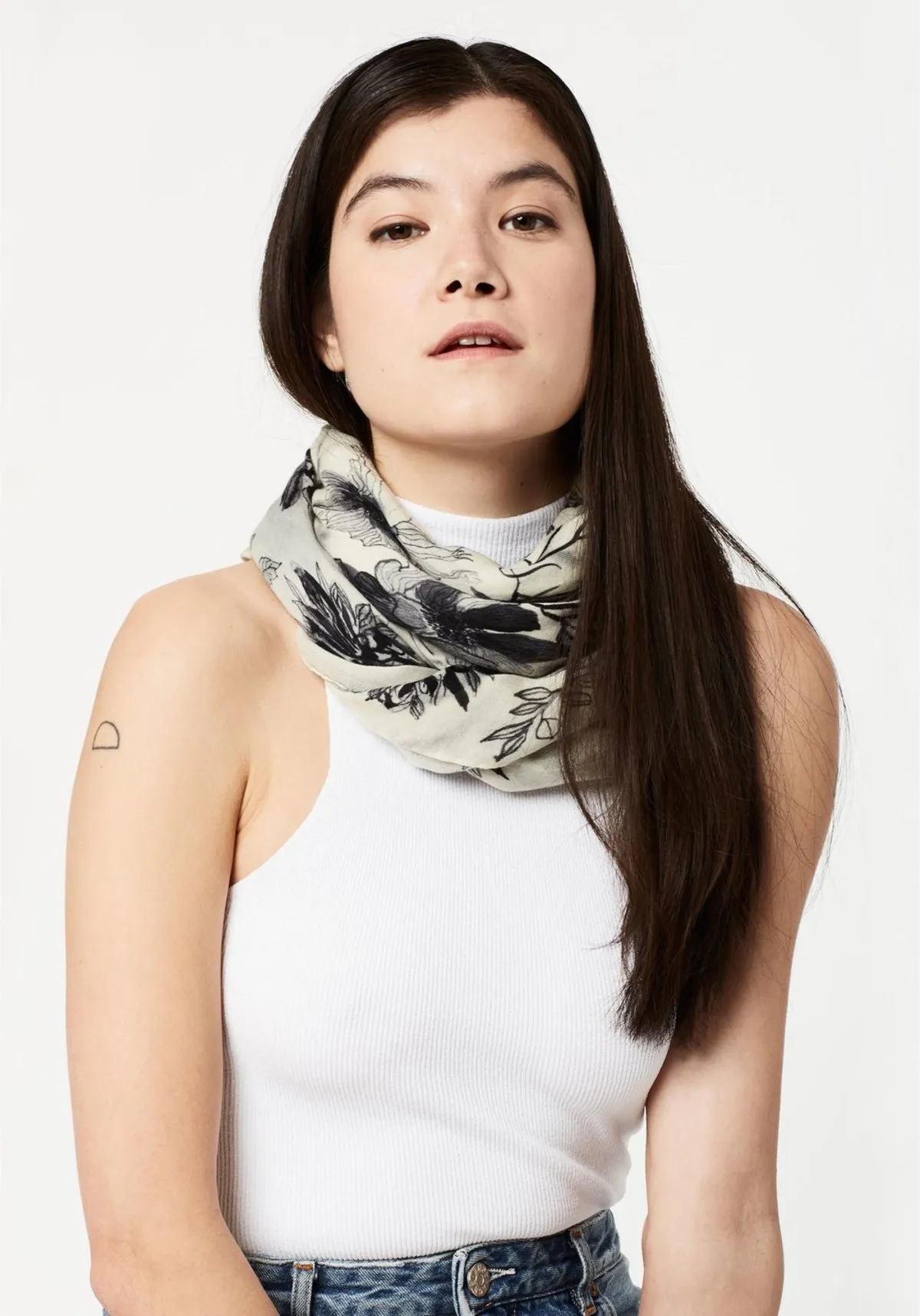 Bloom Scarf - natural/black