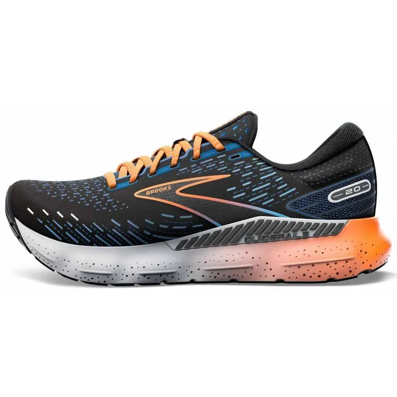 BROOKS GLYCERIN GTS 20 BLACK/CLASSIC BLUE/ORANGE FOR MEN'S