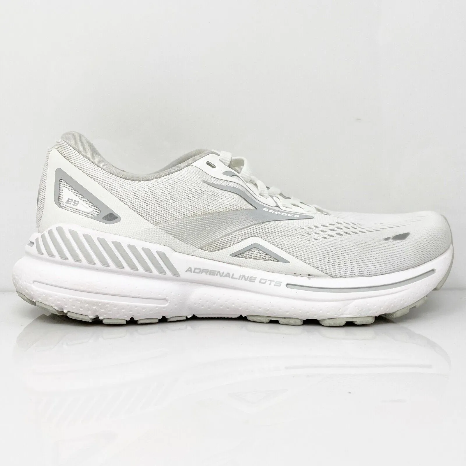 Brooks Womens Adrenaline GTS 23 1203811B104 White Running Shoes Sneakers 6.5 B