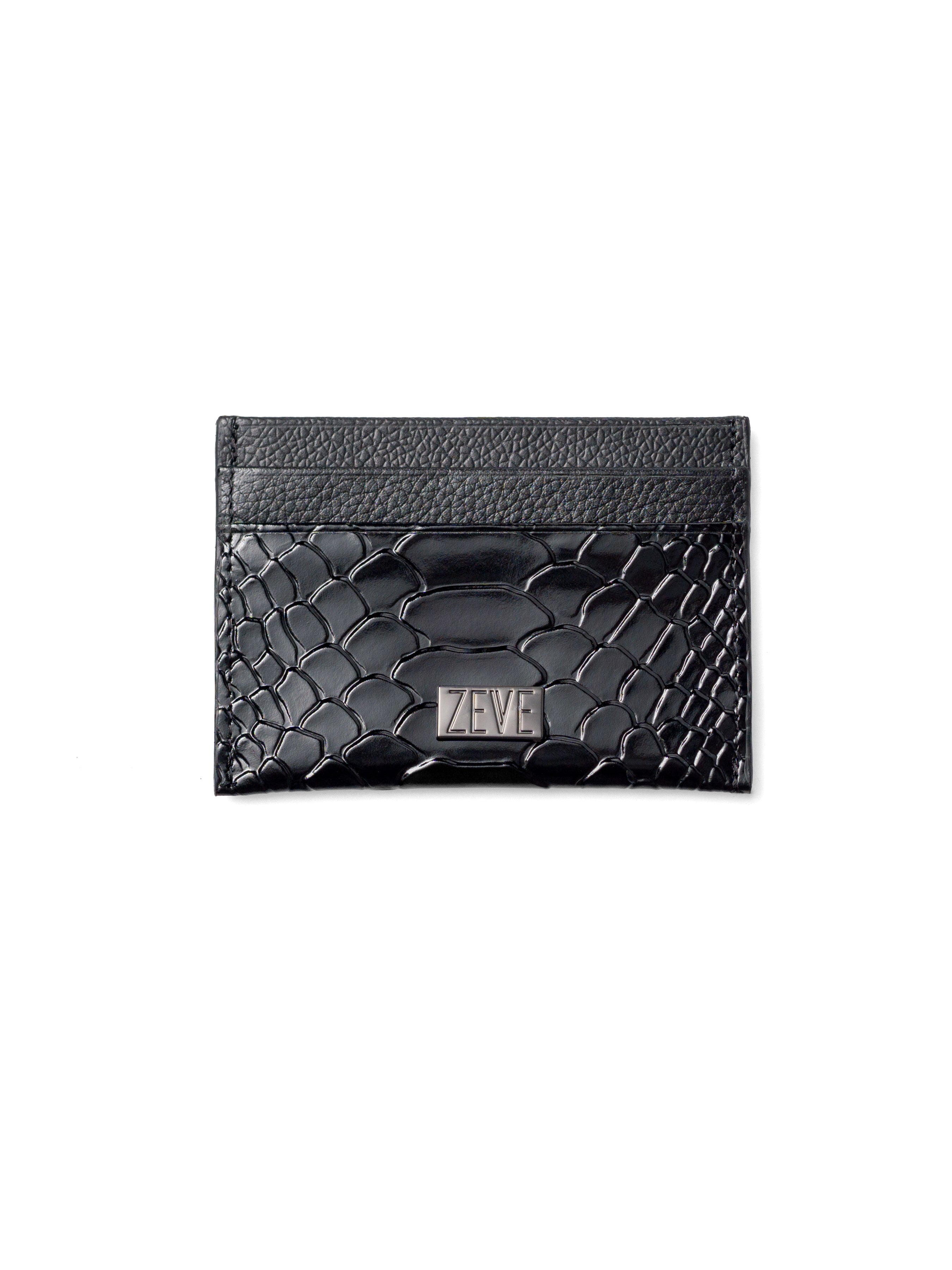 Card Holder - Black Phyton Leather