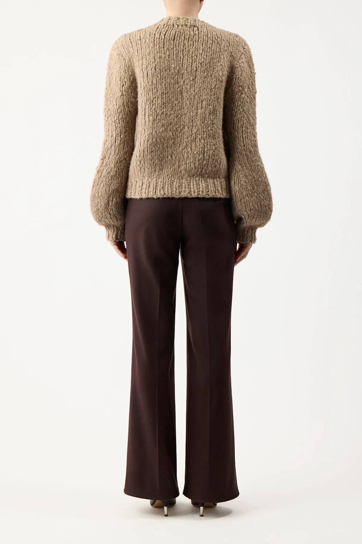 Clarissa Knit Sweater in Camel Welfat Cashmere