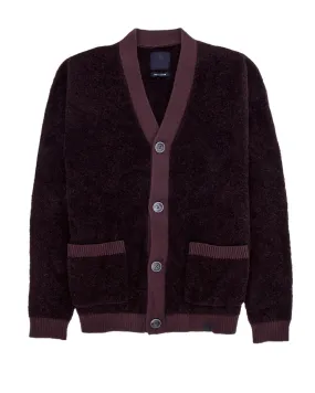 Colours & Sons Boucle Button Cardigan Burgundy