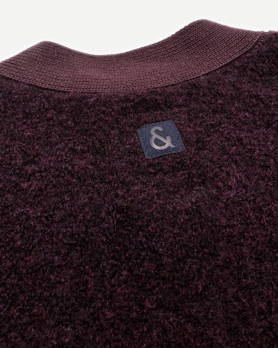 Colours & Sons Boucle Button Cardigan Burgundy