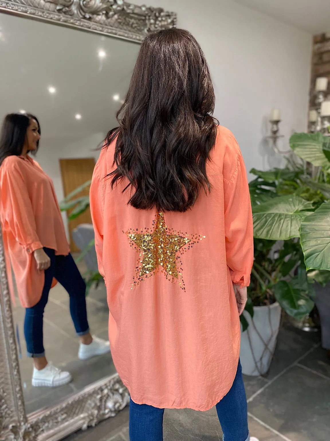 Coral Sequin Star Blouse Simone