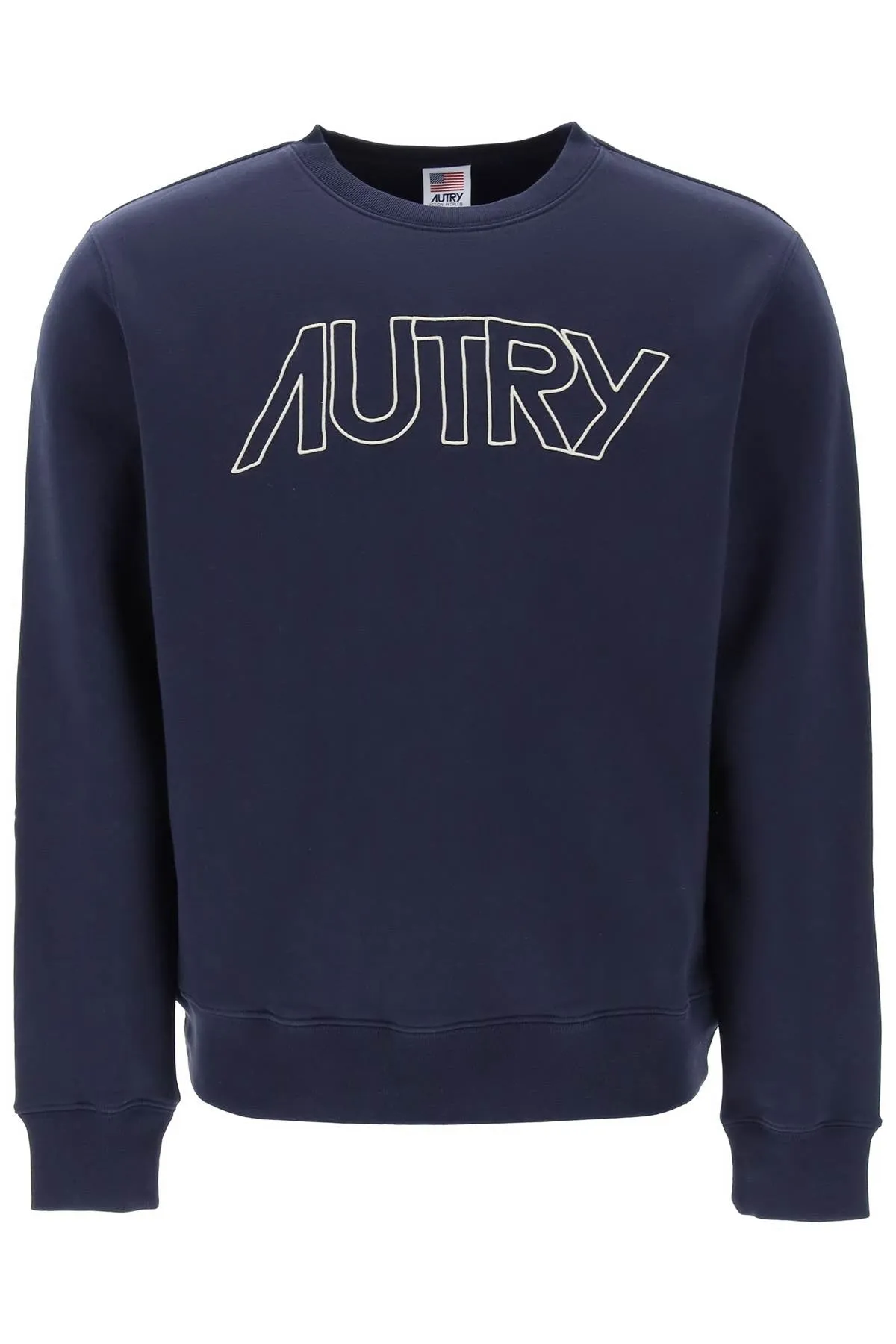 Crew Neck Sweatshirt With Logo Embroidery