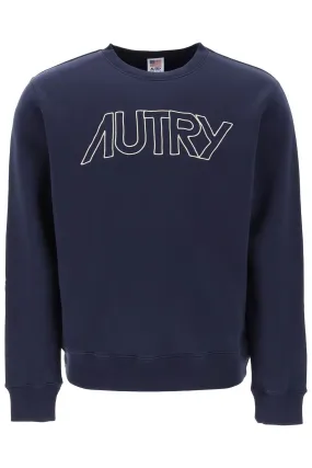 Crew Neck Sweatshirt With Logo Embroidery