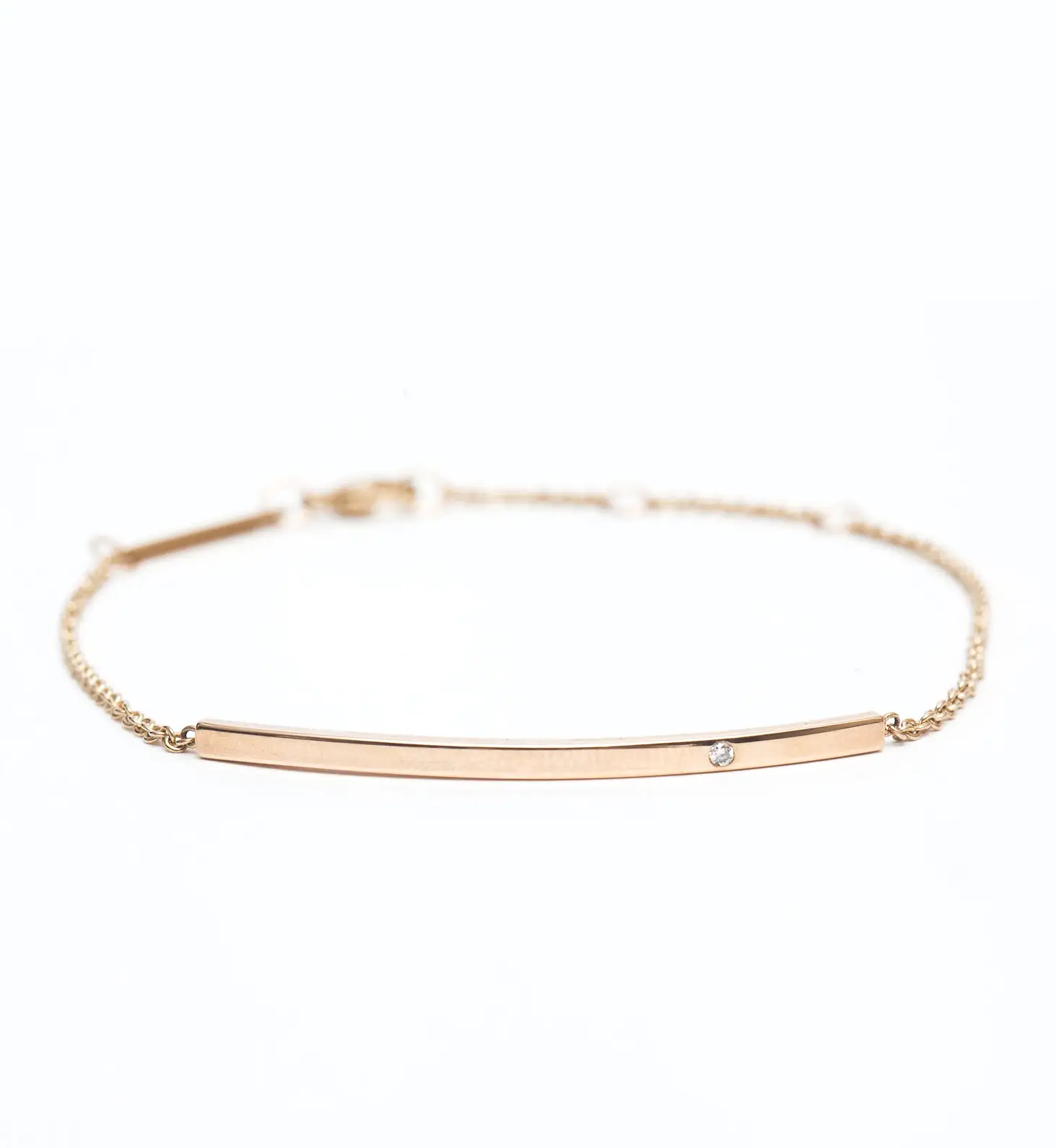 Diamond Curved Bar Bracelet