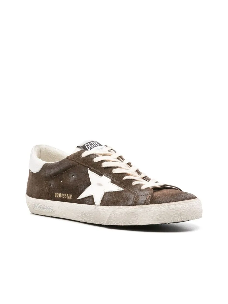 Distressed Effect Leather Sneakers