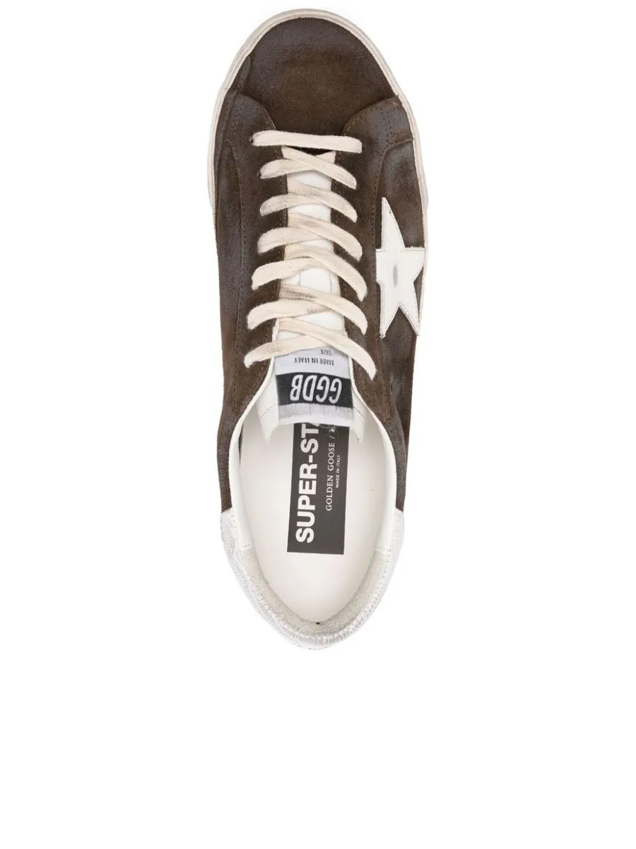 Distressed Effect Leather Sneakers