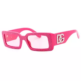 Dolce & Gabbana 0DG4447B Sunglasses Fuchsia Pink Gems / Rose Pink Women's