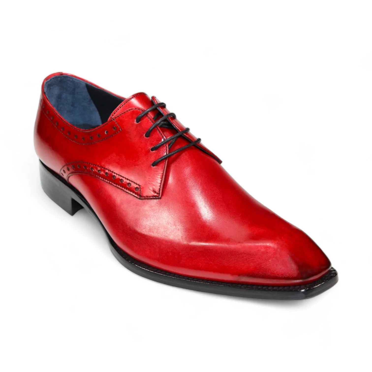 Duca Arpino Men's Shoes Red Calf-Skin Leather Oxfords (D1132)