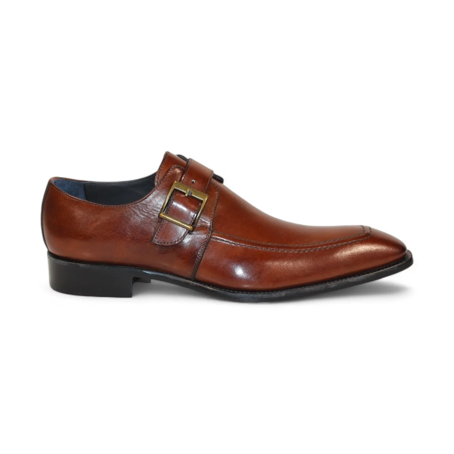 Duca Garda Men's Shoes Brown Calf-Skin Leather Monkstraps Oxfords (D1119)