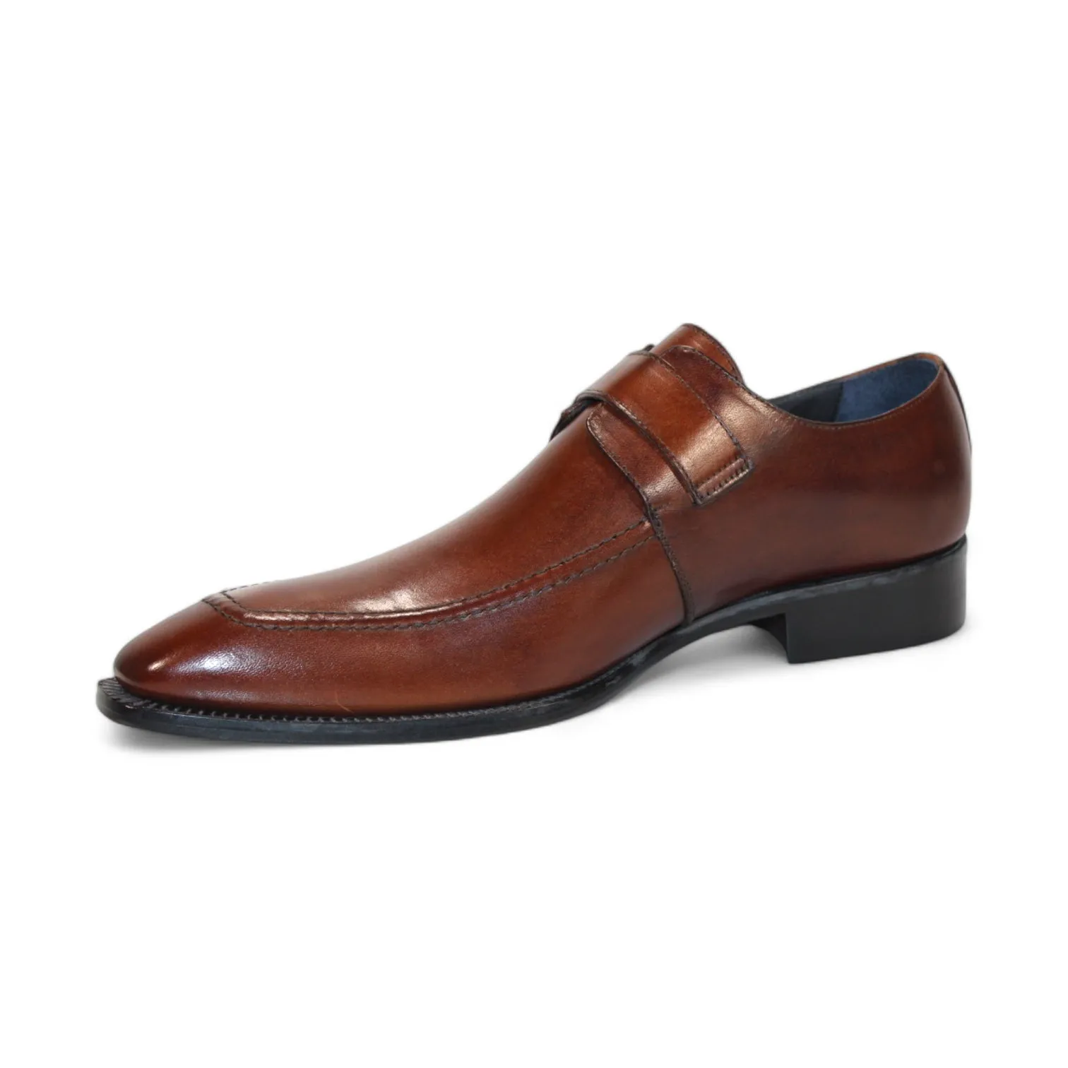 Duca Garda Men's Shoes Brown Calf-Skin Leather Monkstraps Oxfords (D1119)