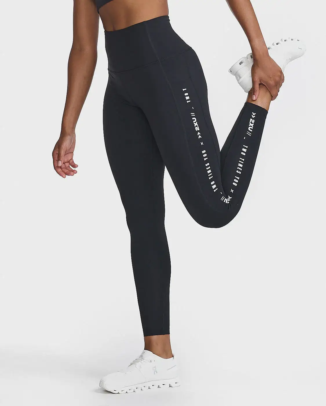 Form Line Up Hi Rise Comp Tights Black/White