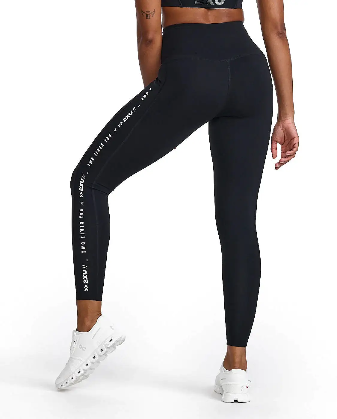 Form Line Up Hi Rise Comp Tights Black/White