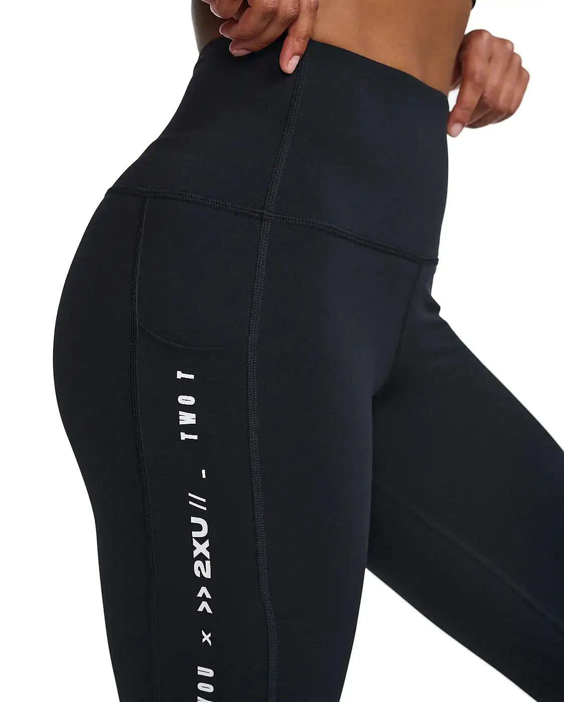 Form Line Up Hi Rise Comp Tights Black/White