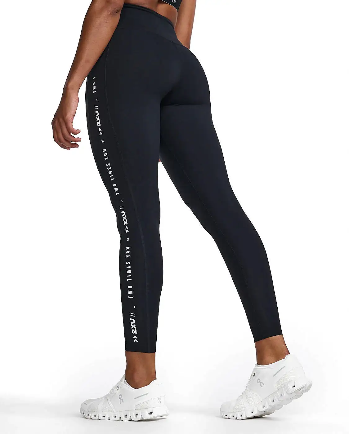 Form Line Up Hi Rise Comp Tights Black/White