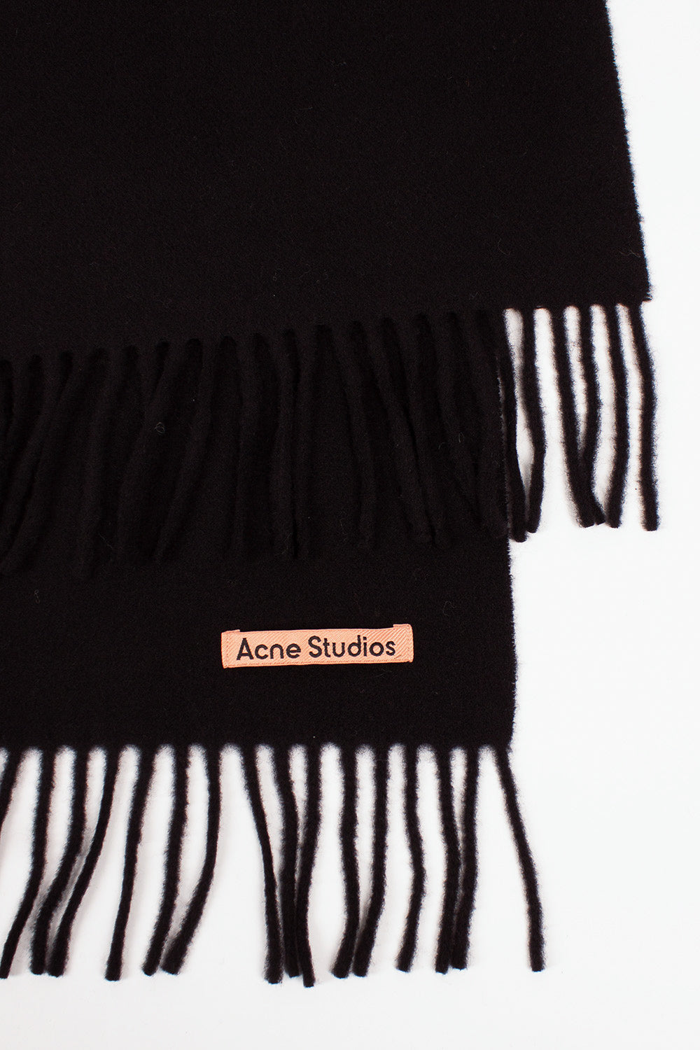 Fringed Wool Scarf Black