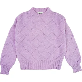 GiGi Knitwear Women's Basket Weave Sweater, Lavender