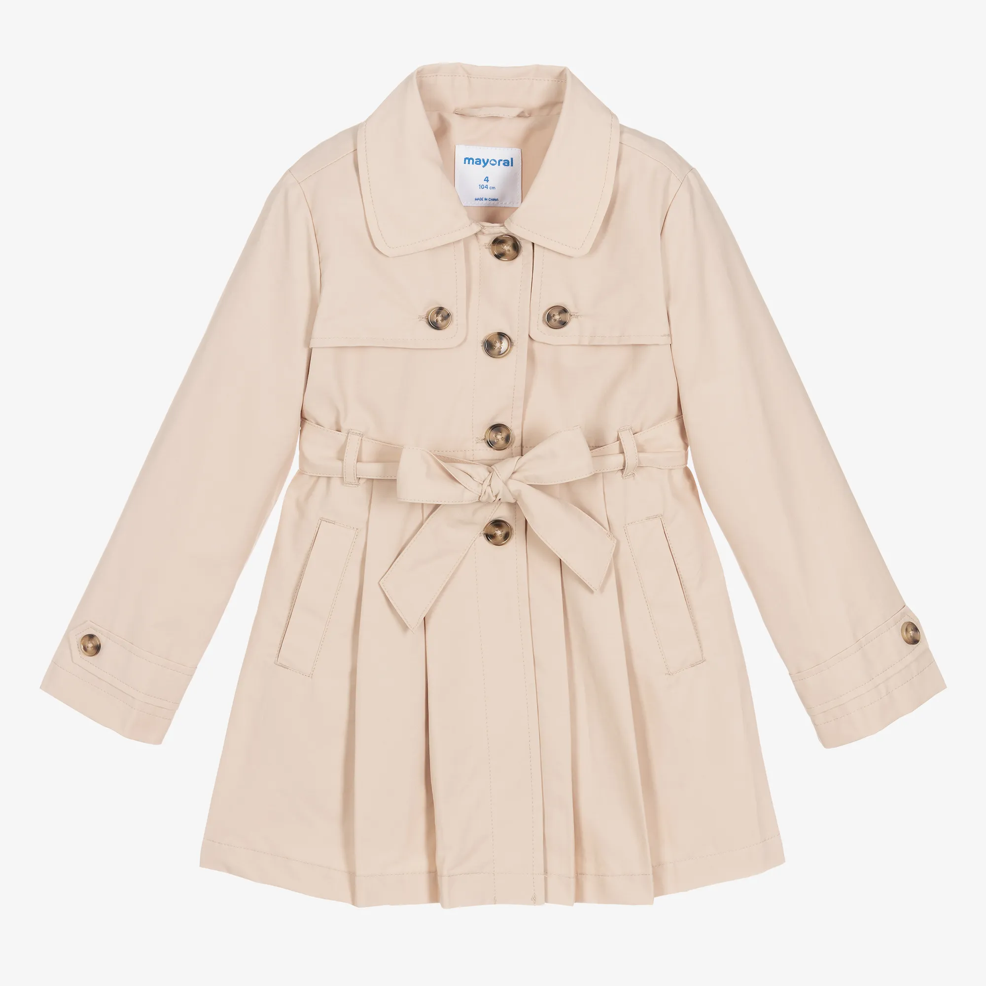 Girls Beige Trench Coat