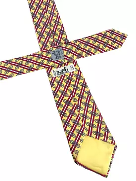 HERMES Equestrian Printed Silk Classic Men's Neck Tie