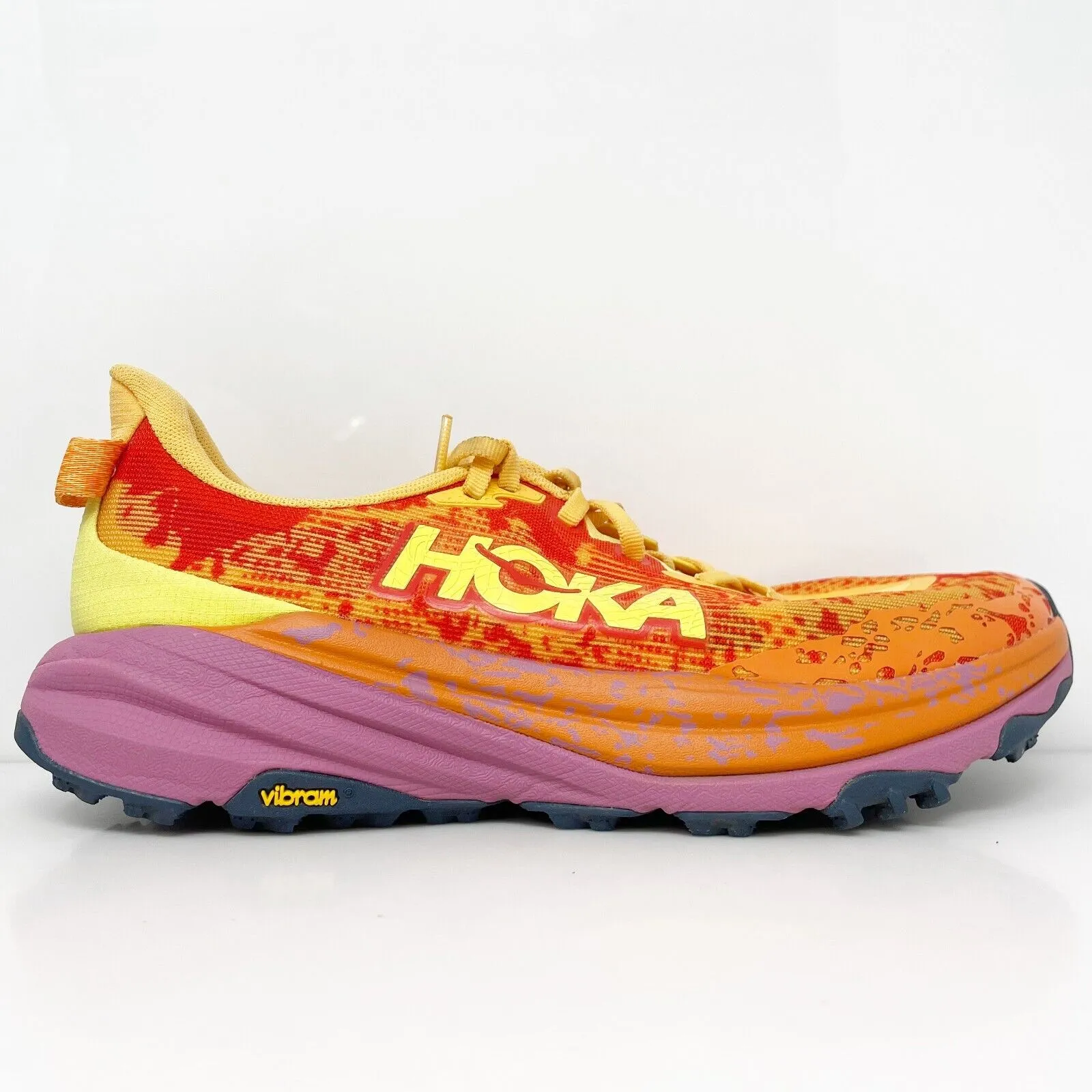 Hoka One One Womens Speedgoat 6 1147811 SRBT Orange Running Shoes Sneakers 9.5 B